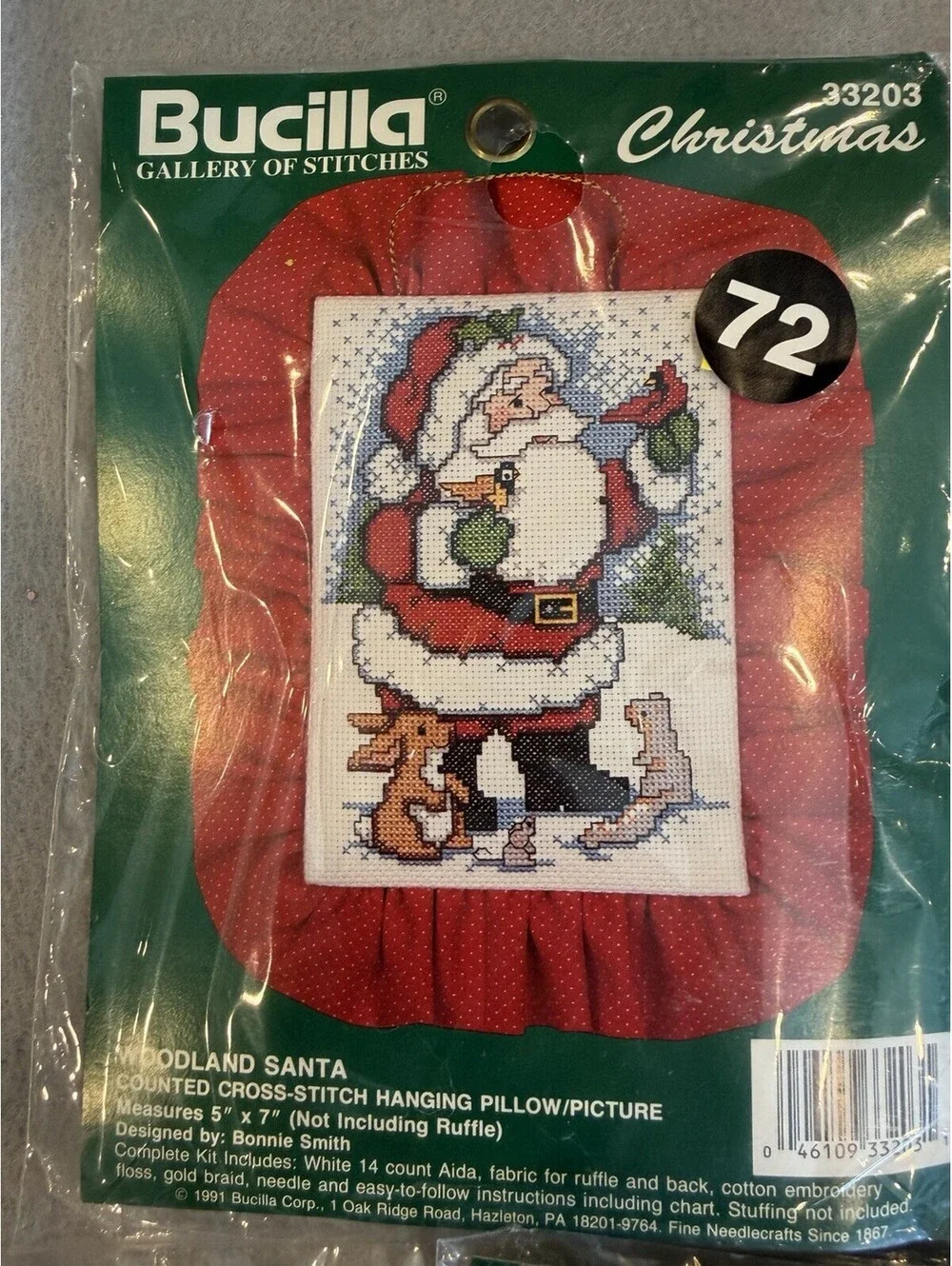 Vtg 1981 Bucilla Counted Cross Stitch Hanging Pillow/Picture Set Of 3 New